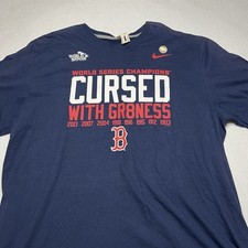 Boston Red Sox T-Shirt MLB World Series 2013 Cursed With Greatness 2XL Navy NEW