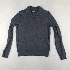 Express Sweater Mens Small Dark Gray Henley Sweatshirt