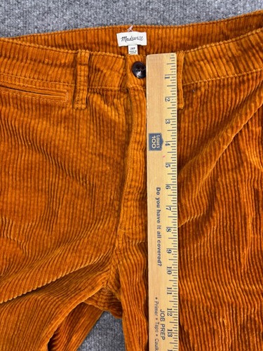 Madewell Corduroy Pants Women's 28P Rust Brown Orange Wide Leg Cropped Stretch - Picture 4 of 11