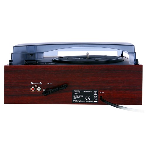 Giradischi Vinili Vintage Portatile 3 Velocità, Sveglia, AUX 3.5mm Display LCD - Foto 2 di 10