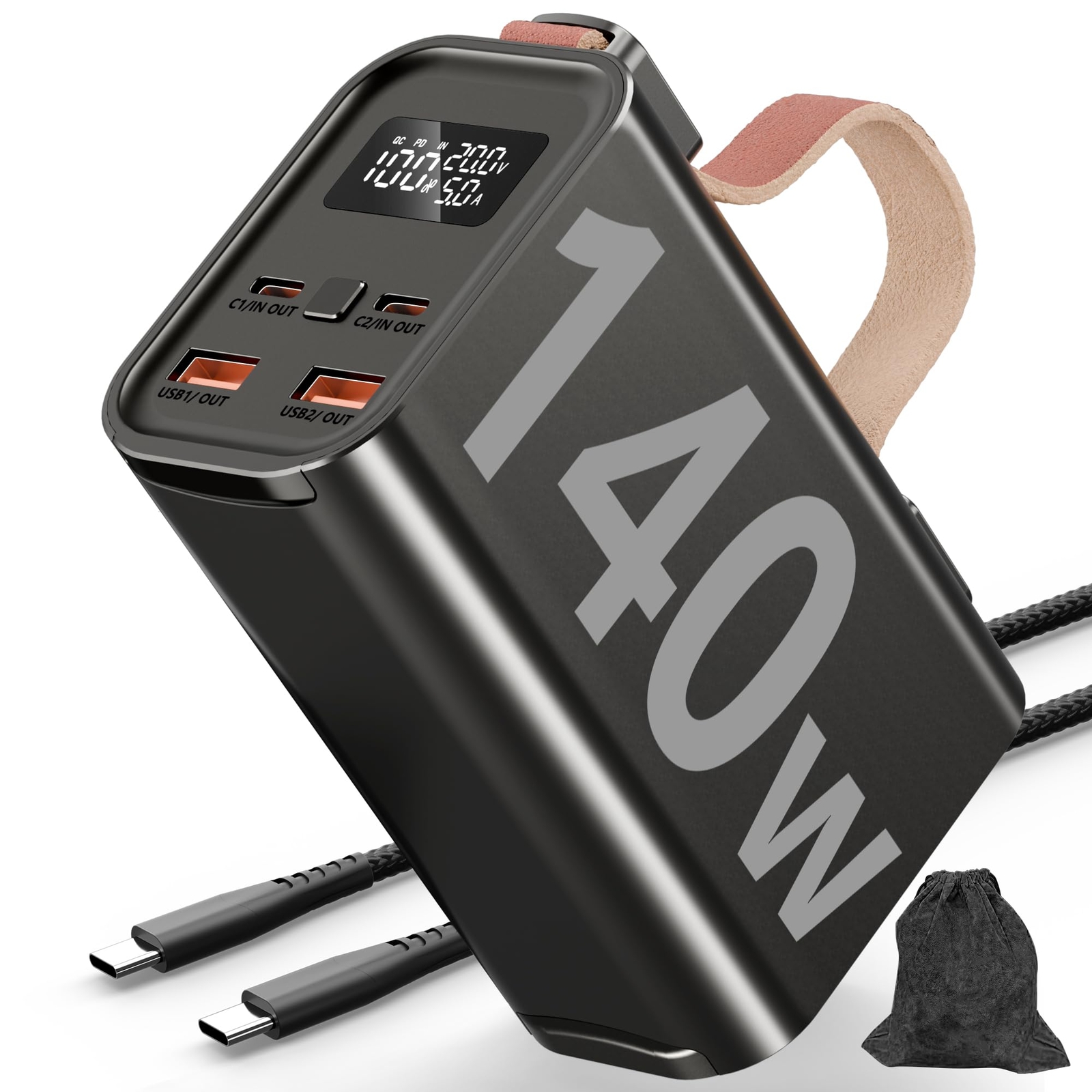 140W 70000mAh Power Bank for Laptop - Fast Portable Charger with Automotive Battery