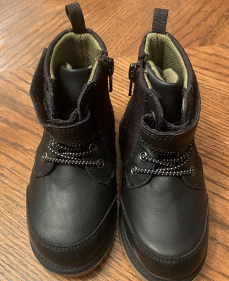 Wonder Nation Boys Soft Combat Boots, Black Size