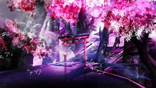 Anime landscape shrine cherry trees purple fantasy Custom Gaming Mat Desk
