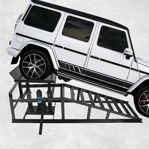 2 Pack Hydraulic Car Ramps Low Profile Lift Service Ramps Truck Trailer Garage - Picture 5 of 8