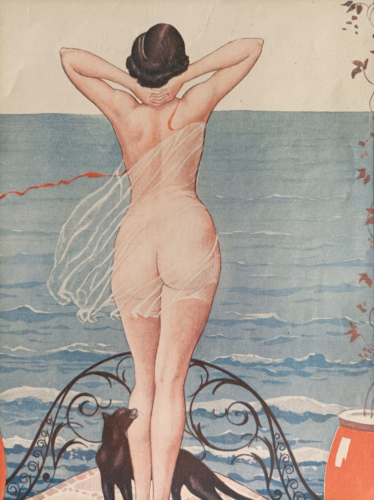 1925 ca.Liberty Art Nouveau Nudo di donna  La vie Parisienne di Vald'es - Afbeelding 1 van 6