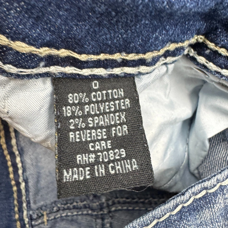 Pantalones cortos de mezclilla Rue21 para mujer talla 0 azul desgastado deshilachado corte elástico Jean Foto 4 de 4