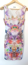 JIGSAW Womens Grey/Multi Coloured Strech Dress Size 6