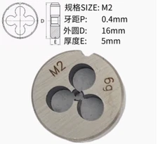 New 1pc Metric Right Hand Die M2 X 0.4mm Die Threading Tool Outer diameter: 16mm