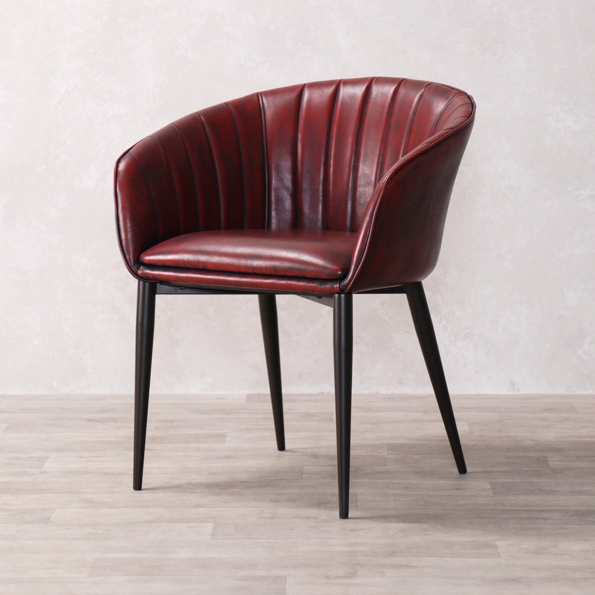 RED FAUX LEATHER CHAIR DINING CHAIR RESTAURANT SEATING CAFE