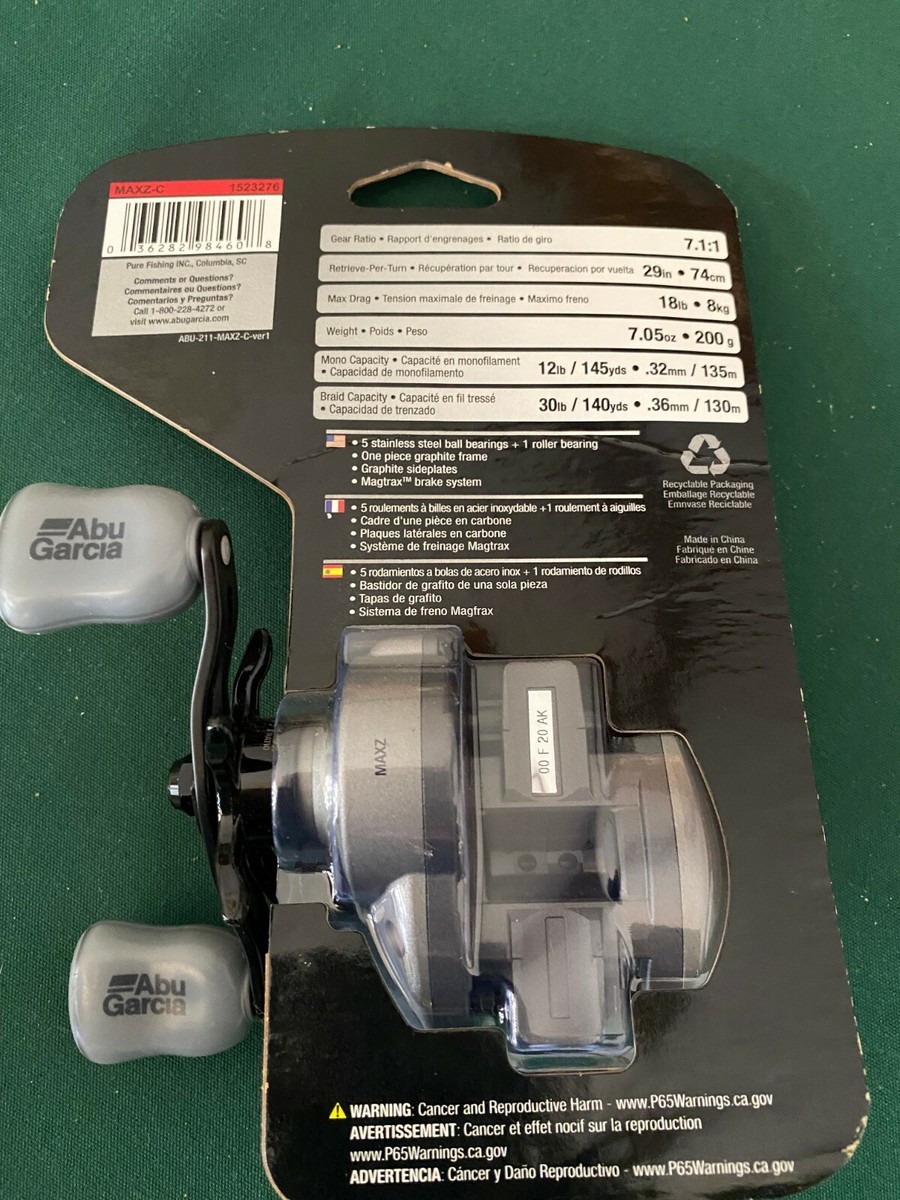 New Abu Garcia MAXZ LOW PROFILE BAIT CASTER 6 BALL BEARINGS GEAR