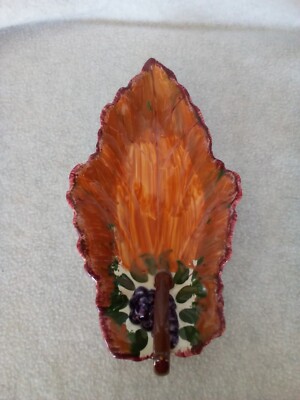  Blue Ridge China Hand Painted Leaf Celery Tray #1