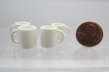 Dollhouse Miniature White Coffee Cup / Mug Set of 4 G7323