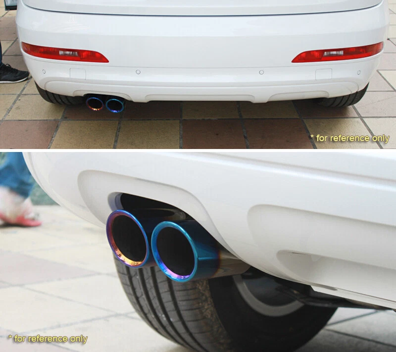 Tubo de escape azul titanio silenciador tubo de escape punta para Audi A1 2011-2014 12 13 Foto 3 de 4