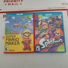 Splatoon Super Mario Maker Nintendo Wii U Bundle Lot of 2 Games