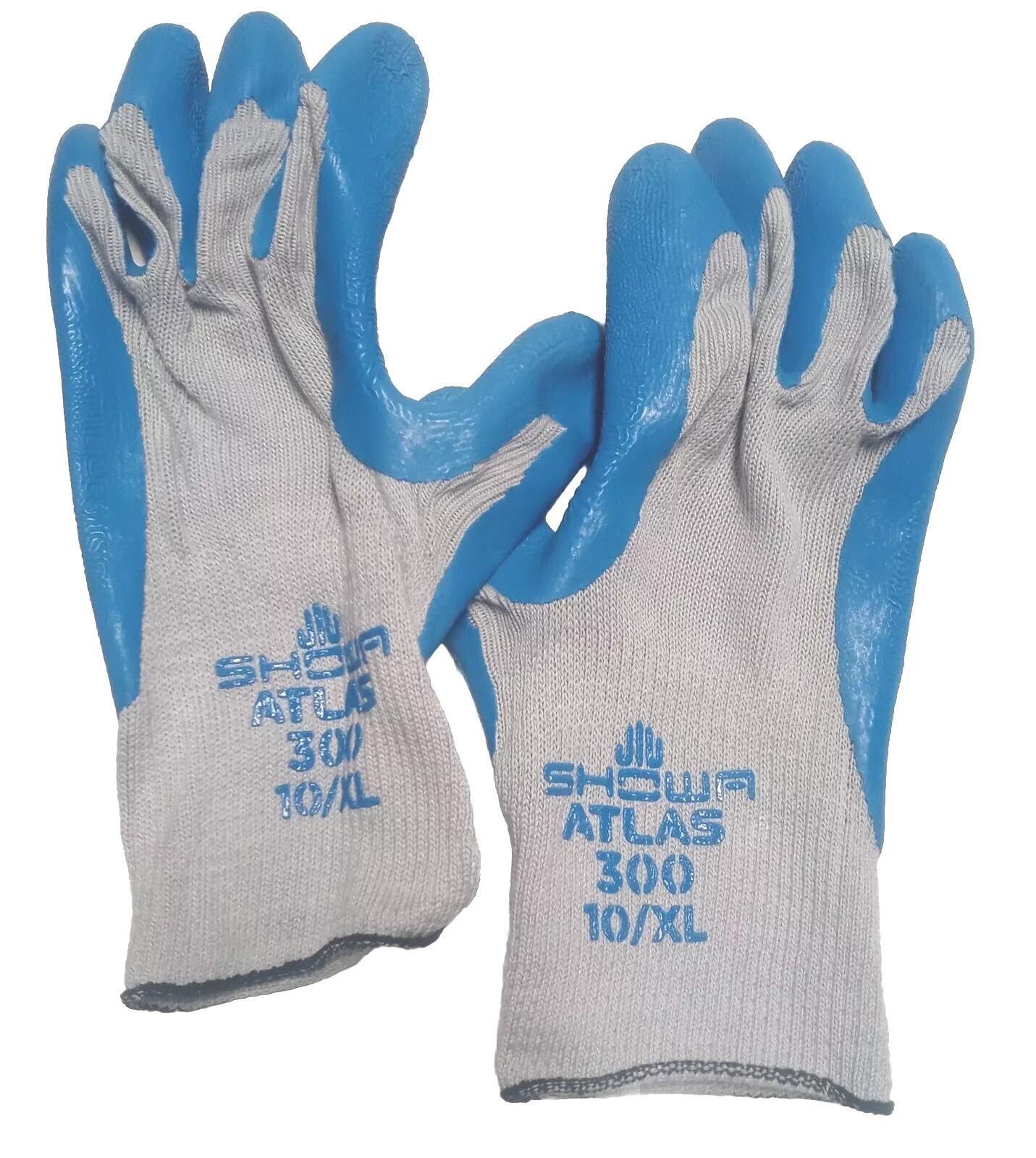 SHOWA ATLAS 300 LATEX RUBBER PALM DIPPED WORK GLOVES BLUE XL - Main Image