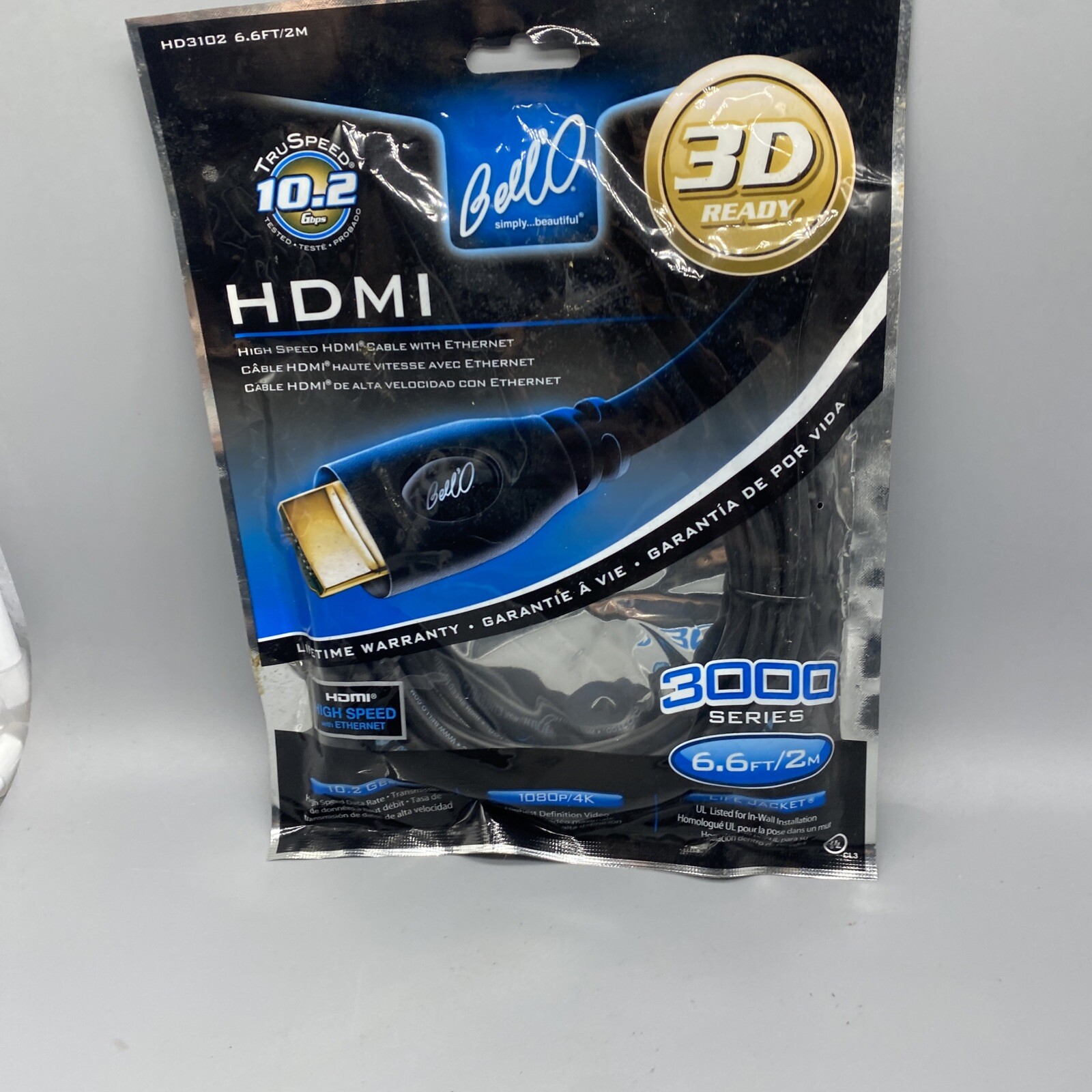 Bello HD3102 High Speed HDMI Cable with Ethernet Digital 6.5 FT.(2 Meters) New