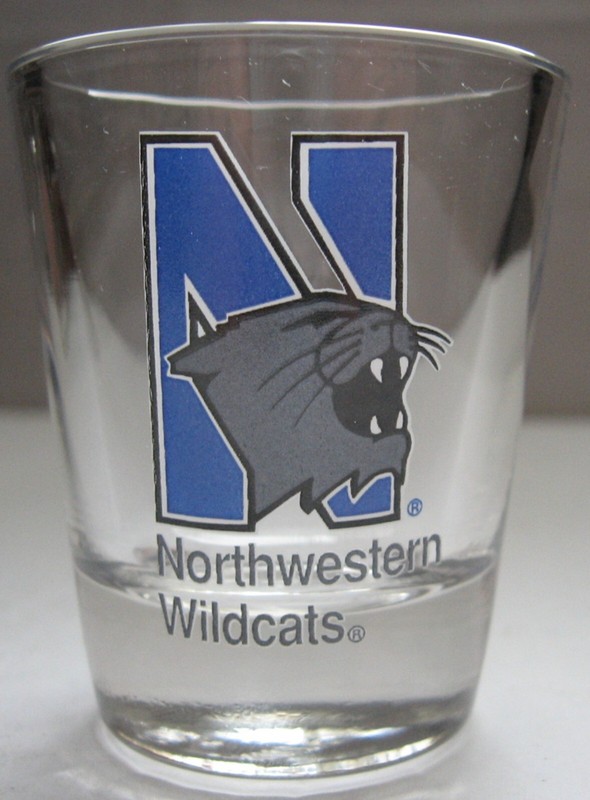 Northwestern Wildcats Shot Glass NCAA Big 10 Illinois University Fan Souvenir