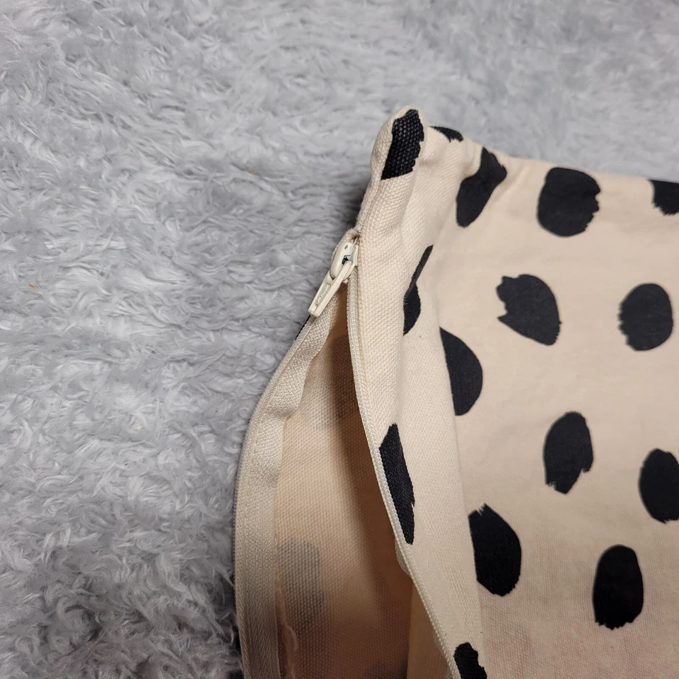 Ikea ODDNY Pillow Cushion Cover Zip Light Beige Dot Pattern Black, 20x20 - Image 4 of 4
