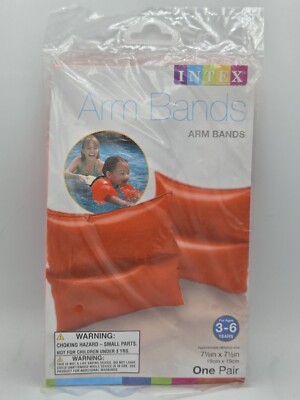 INTEX Inflatable Arm Bands Bright Orange 7.5'' X 7.5'' 59640AS - Brand New