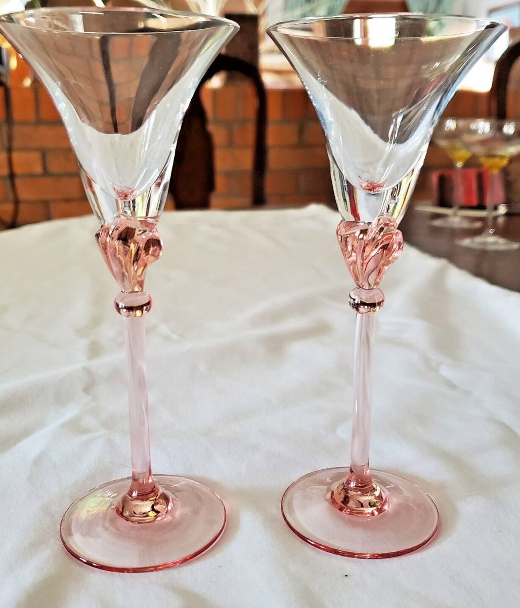 Martini/Cordial Glasses Set Of 2 Mikasa Belladonna Coral Tulip 6