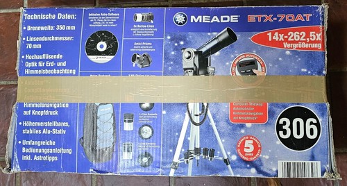 MEADE Teleskop ETX 70 GoTo, Nachführung, Handbox, OVP, guter Zustand, Zubehör - Bild 7 von 8