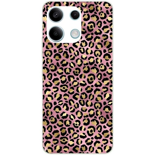 Coque Pour Redmi Note 14 5G - Motif Léopard Rose, Noire, TPU, Taperso, Neuve