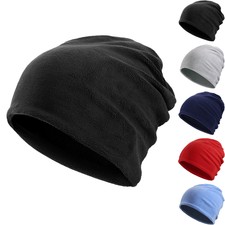 Winter Fleece Slouchy Beanie Soft Lightweight Running Skull Cap for Cold Weather