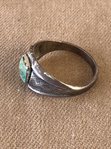 Vintage Bell Trading Post Turquoise Sterling Silver 925 Ring Size 10 - Picture 7 of 13