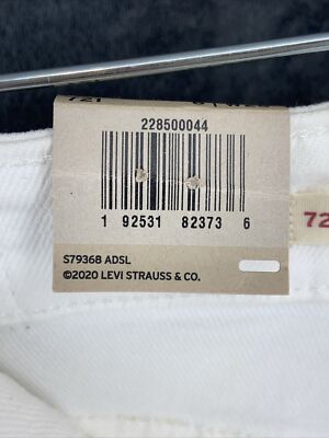 Levi's 721 Size 6/W28 Skinny Ankle Women's White Denim Jeans Raw