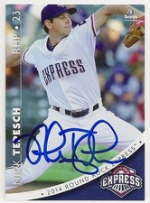 Nick Tepesch 2014 Round Rock Express Signed Card