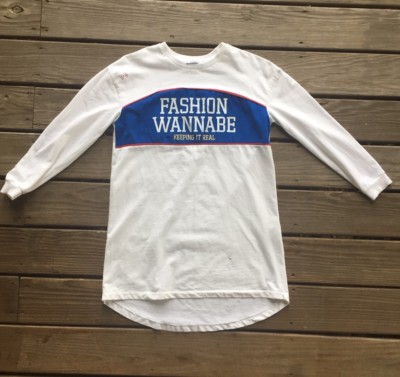 Zara White Fashion Wannabe Graphic T-Shirt Dress, Womens Small