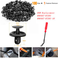100pcs Bumper Clips 7mm Fastener Fender Push Plastic Rivet For Toyota Pontiac