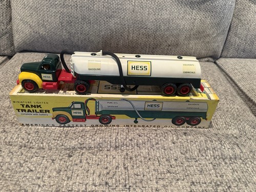 1964 Hess Truck, Lights Work,Complete with Box, card, Funnel & Inserts Marx Toys