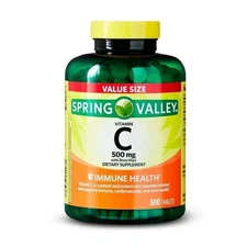Spring Valley Vitamin C Supplement with Rose Hips Tablets, 500 mg, 500 Count