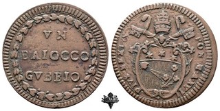 STATO PONTIFICIO Baiocco A. XVII Gubbio Papa Pio VI (1775 1799)