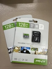 (2) PNY Micro SDXC Elite 128GB Flash Card 100mb/S New with Adapter