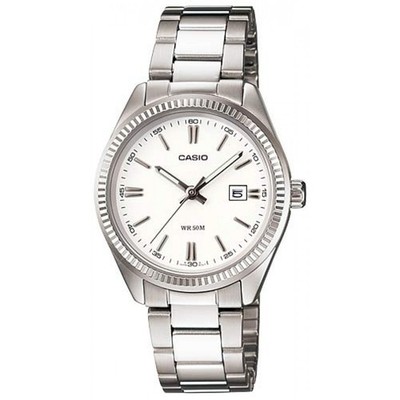 Womens Watch CASIO LTP-1302D-7A1 Stainless Steel Bracelet White Classic