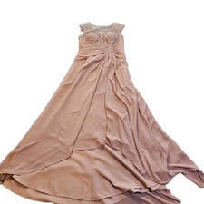 AZAZIE ENDORA A-Line Sequin Chiffon Dusty Rose Dress SZ A6,Wedding,Prom,Formal