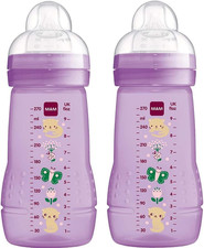 MAM Easy Active Bottles 2 Pack 270ml Medium Flow Teats Ballet Slipper Design
