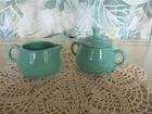 Homer Laughlin Fiesta Seamist Sugar and Creamer Seamist Retired Color