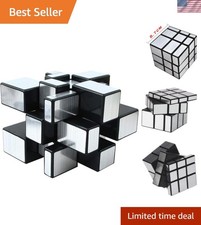 Silver 3x3x3 Speed Cube - Brain Teaser Puzzle for Family Fun and Learning
