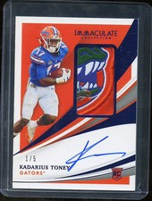 Kadarius Toney 2021 Immaculate Auto Autograph LOGO Patch RC Florida Gators 1/5