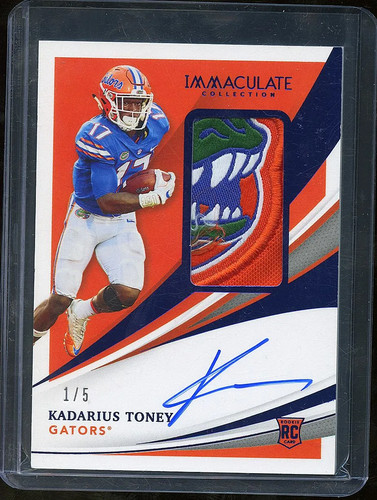 Kadarius Toney 2021 Immaculate Auto Autograph LOGO Patch RC Florida Gators 1/5