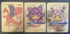 Golden rare Pokemon cards Pikachu Charizard