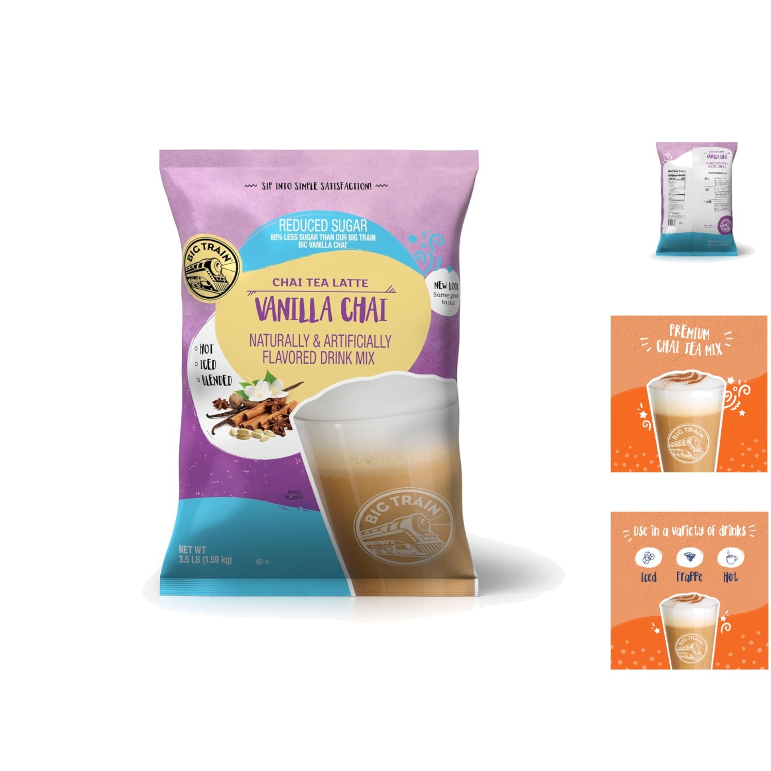 Delightful Sugar-Free Vanilla Chai Latte Mix - 56 Ounce Perf