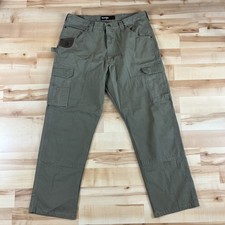 Wrangler Riggs Workwear Ripstop Ranger Pants Men 38x32 Bark Cargo Work 3W060BR