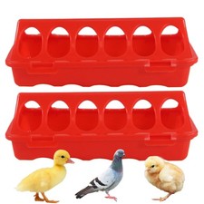 2PCS Quail Feeders No Waste 6 Slots Chicken Feeder Chick Feeder Trough