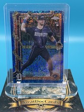 2025 Topps Holiday Trey Sweeney Detroit Tigers Rookie Blue Sparkle /199 #HC172