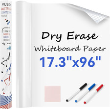 Whiteboard Sticker for Wall, 96" X 17.3" Dry Erase Board Wallpaper Peel and Stic