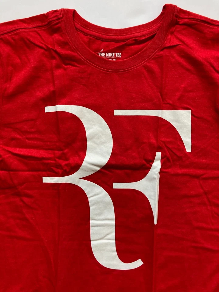 Nike Roger Federer Foundation RF Logo Tennis T-Shirt M Red RFF10TSRD2 Rare - Image 2 of 4